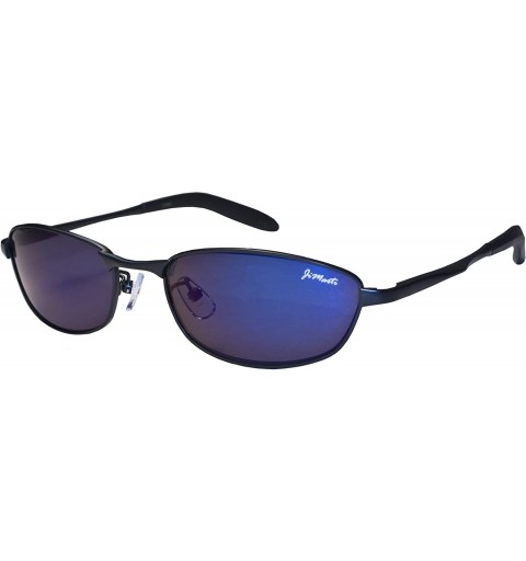 Aviator JMAV6 Aviator Sunglasses Spring Hinges - Black & Blue - CQ115J427BJ $20.88