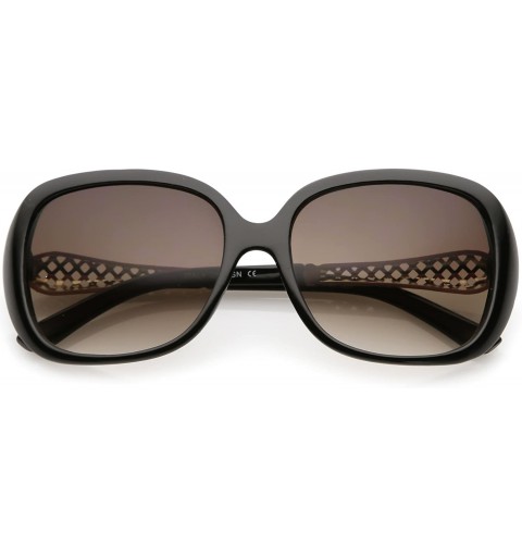 Square Women's Oversize Metal Arm Accent Gradient Lens Square Sunglasses 59mm - Black Silver / Lavender - CX184S40X4R $10.97
