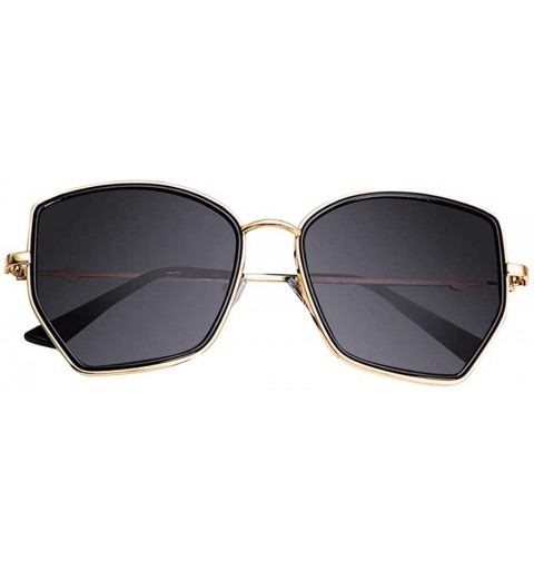 Oversized Unisex Polarized Sunglasses Retro Classic Irregular Sun Protection for Men Women - Black - CD18RHTLZ9S $10.61