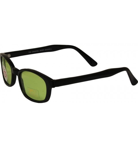 Rectangular Sunglasses 1126 Black/Green One Size Biker Sunglasses - CX11HEJQONT $13.90