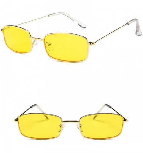 Square Vintage Glasses Women Man Square Shades Small Rectangular Frame Sunglasses (D) - D - CV195NKRD3K $8.21