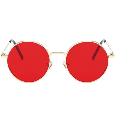 Round New Vintage Polarized Steampunk Sunglasses Fashion Round Mirrored Retro Eyewear - Style 1-red - CB19474G3RK $11.66