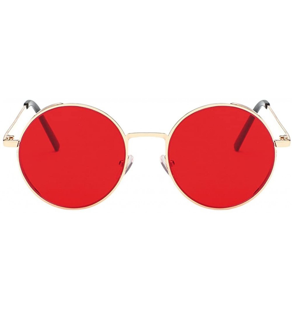 Round New Vintage Polarized Steampunk Sunglasses Fashion Round Mirrored Retro Eyewear - Style 1-red - CB19474G3RK $11.66