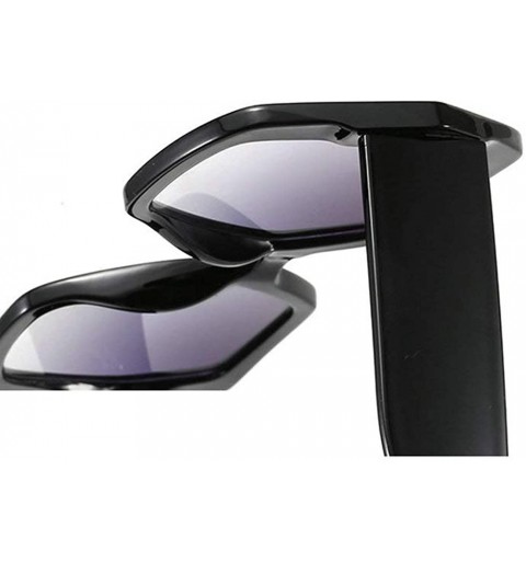 Square 2019 new fashion trend unisex big box square brand designer sunglasses UV400 with box - Brown - C818SHTHSZE $11.06