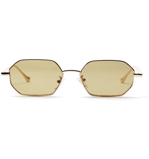 Shield Women Retro Classic Small Polygon Sunglasses Men Luxury Vintage Mirrors Colour Transparent Lens Sun Glasses - 2 - CA19...
