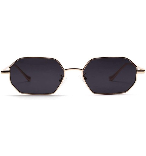 Shield Women Retro Classic Small Polygon Sunglasses Men Luxury Vintage Mirrors Colour Transparent Lens Sun Glasses - 2 - CA19...
