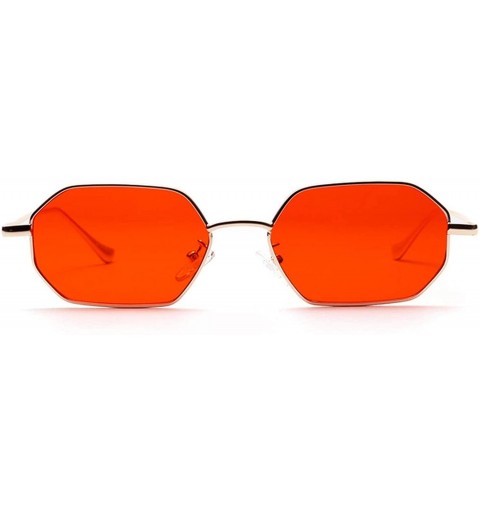 Shield Women Retro Classic Small Polygon Sunglasses Men Luxury Vintage Mirrors Colour Transparent Lens Sun Glasses - 2 - CA19...
