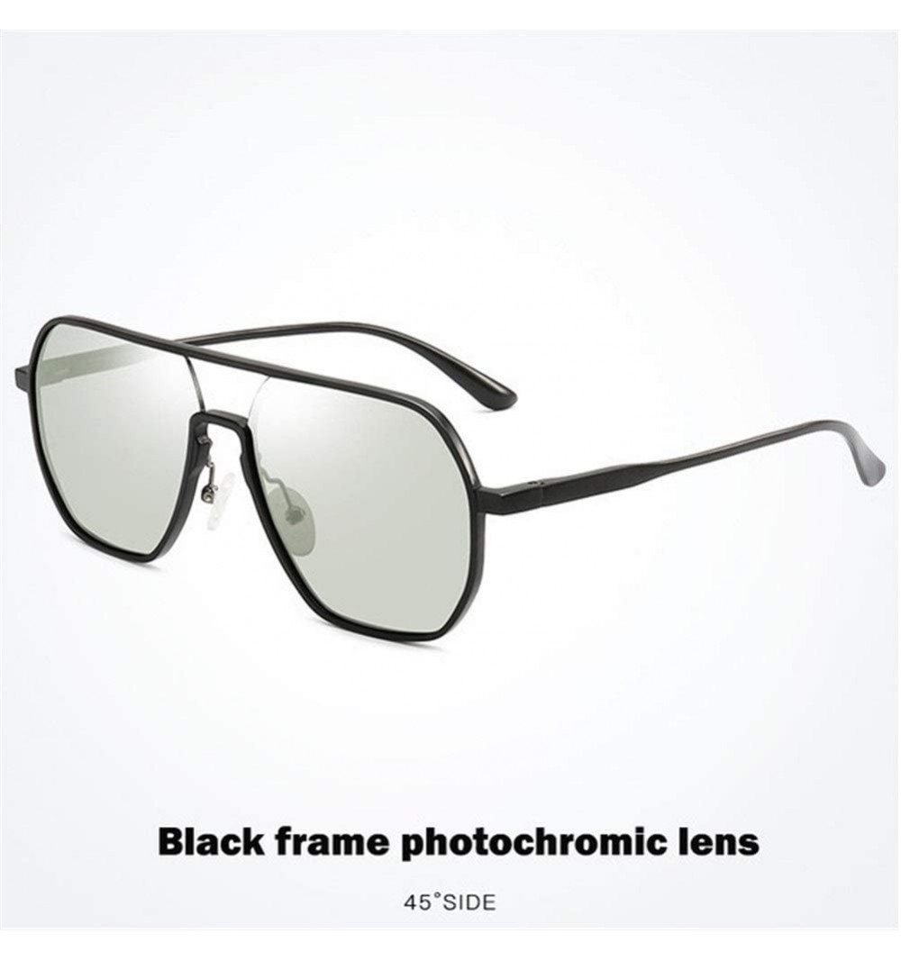 Square Sunglasses Polarized Chameleon Magnesium Photochromic - S0073 05blackphoto - CW1986QIMUN $29.54