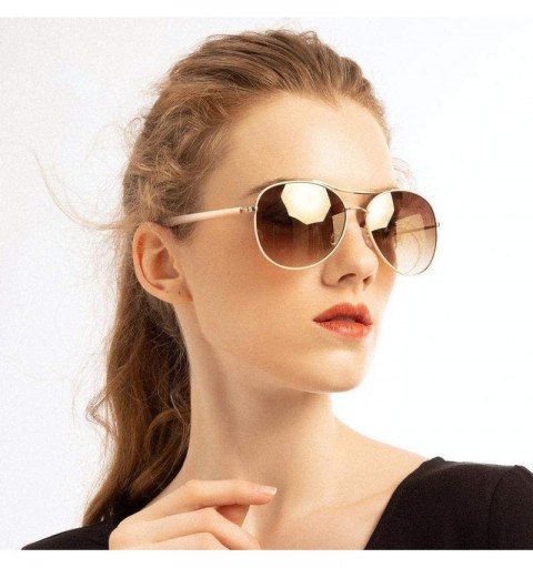 Aviator Luxury Brand Design Ultralight Polarized Sunglasses Women 2019 Men Brown - Shiny Brown - CD18YZUXN0N $9.80