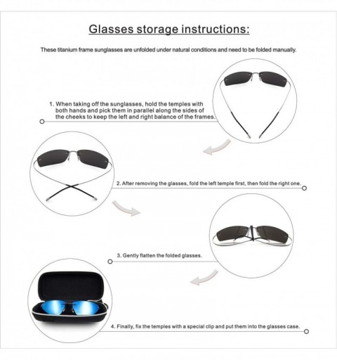 Goggle Ultra Lightweight Rimless Titanium Sunglasses for Men Women Fashion Polarized UV Protection Driving Shades - C718NW5CD...