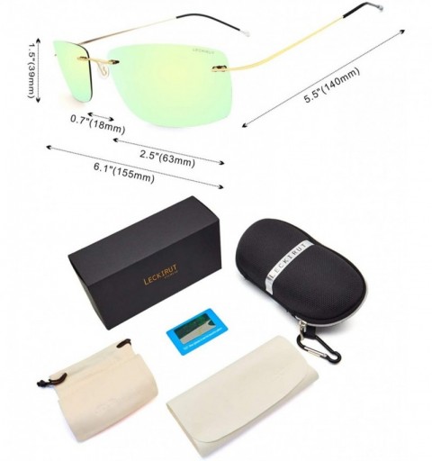 Goggle Ultra Lightweight Rimless Titanium Sunglasses for Men Women Fashion Polarized UV Protection Driving Shades - C718NW5CD...