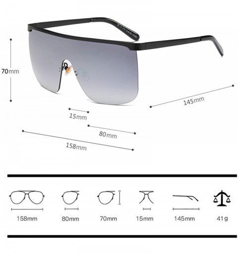 Shield Oversized Cyberpunk Sunglasses Rimless Squared Aviator Shield 60s Visor Glasses - Brown - C618NENELUA $20.08