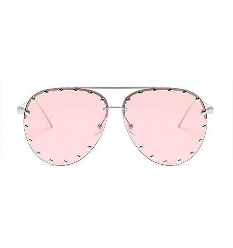 Oversized 45202 Ladies Metal Rivet Pilot Sunglasses Women Luxury Personality Glasses Designer Eyewear Shades UV400 - CD197A2T...