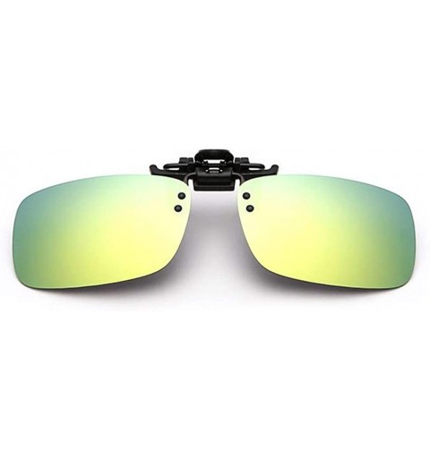 Oval Polarized Clip-on Sunglasses Unisex Anti-Glare Driving Sun Glasses With Flip Up for Prescription Glasses - CK18UUS6K67 $...