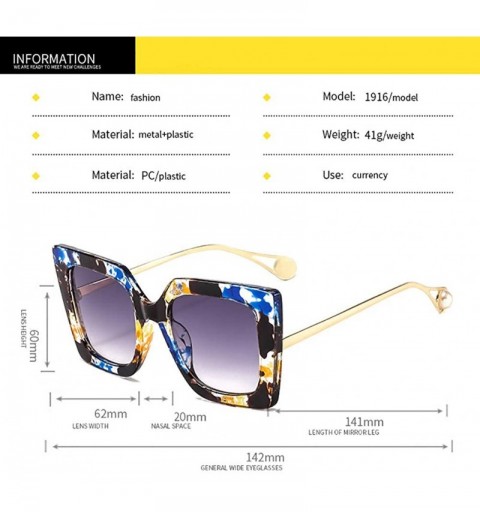 Goggle Fashion Square Sunglasses For Women-Street Style-Shade Glasses Owersized Lens - F - CT190EDHXRE $22.87
