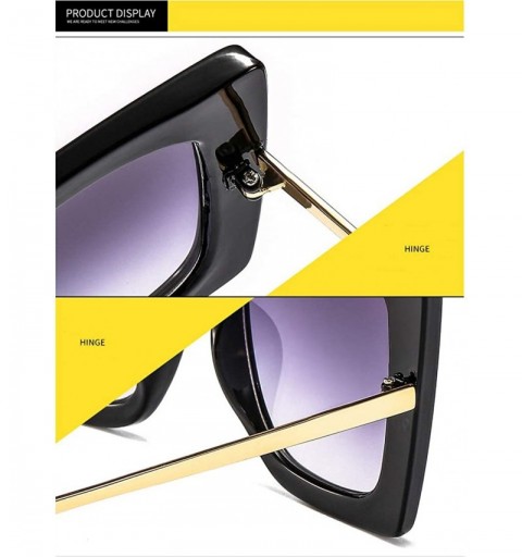 Goggle Fashion Square Sunglasses For Women-Street Style-Shade Glasses Owersized Lens - F - CT190EDHXRE $22.87