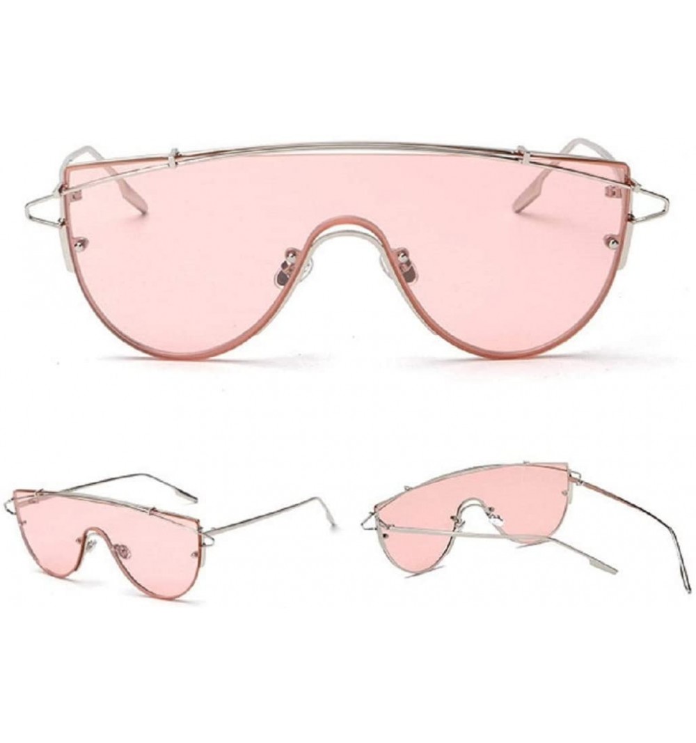 Oversized Fashion Luxury Aviator Rimless Sunglasses Metal Frame - B - C018R6ASRME $9.82