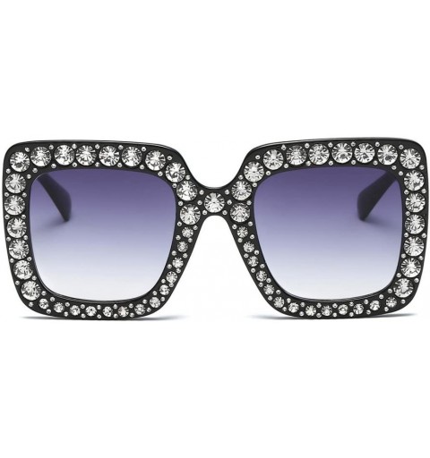 Goggle Womens Fashion Glasses Diamond Cat Ear Square Metal Frame Classic Sunglasses (D) - D - CY18CLSD57L $10.81