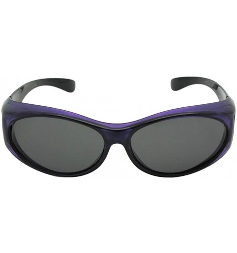 Wrap Small Polarized Fit Over Sunglasses F3 - Purple-med Dark Gray Lens - CD186N8H96X $16.48