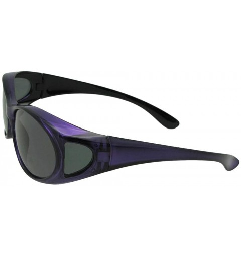 Wrap Small Polarized Fit Over Sunglasses F3 - Purple-med Dark Gray Lens - CD186N8H96X $16.48
