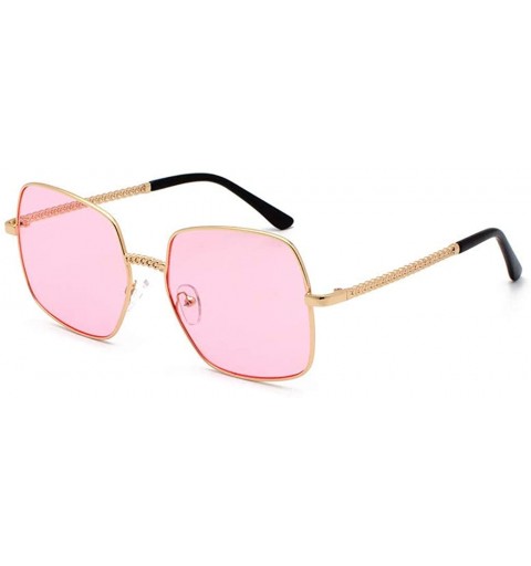 Rimless Polarized Sunglasses-Men Women Metal Frame Sunglasses Gradient Mirrored Lens Fashion Square Eyewear - Pk - CJ196IQY3L...