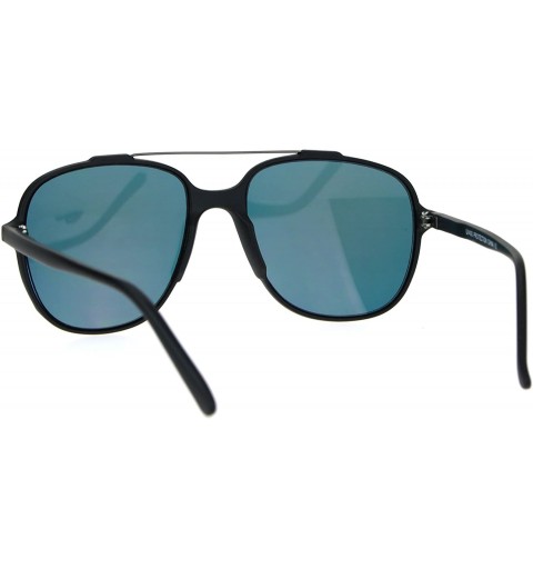 Square Retro Fashion Womens Sunglasses Lite Weight Matted Soft Square Mirror Lens - Black (Red Mirror) - CB186RNLQML $9.50