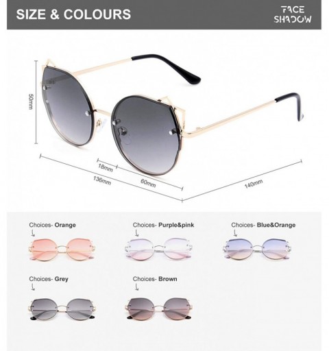 Sport Retro Cat Eye Small Lenses Sunglasses Slender Metal Frame Ladies Fashion Vintage Triangle Sun Glasses For Women - CH18W...