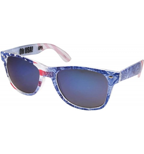 Aviator American Flag Sunglasses Classic USA Large Adult Size UV400 - Revo Blue - CH11YY2I8J7 $12.22