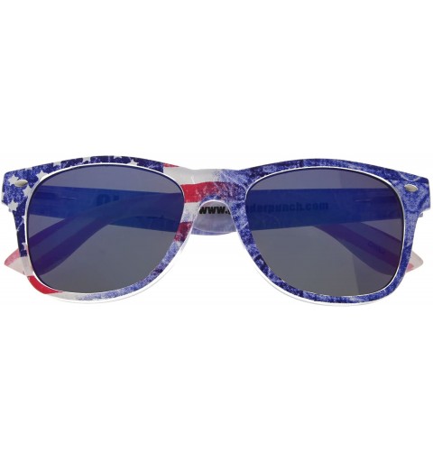 Aviator American Flag Sunglasses Classic USA Large Adult Size UV400 - Revo Blue - CH11YY2I8J7 $12.22