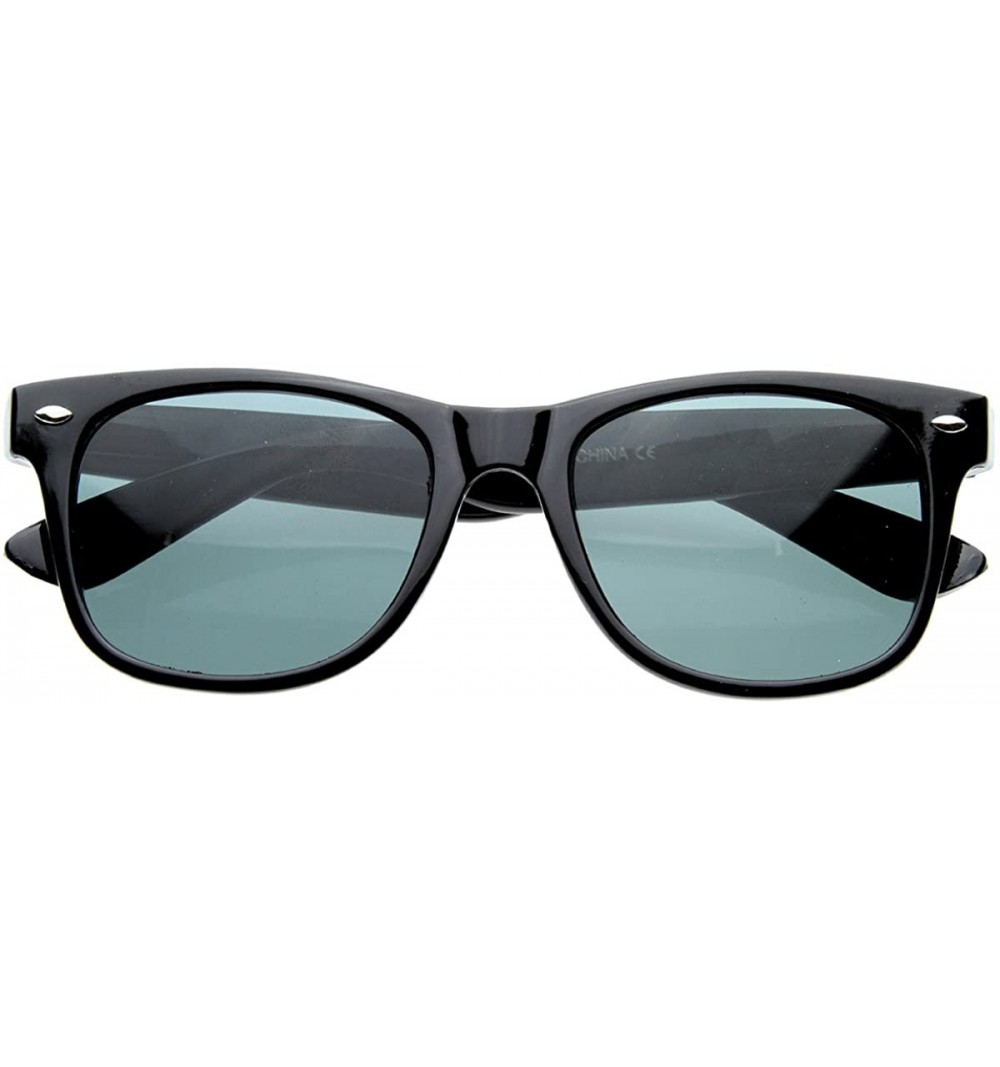 Wayfarer Standard Issue Iconic Retro Large Classic Horn Rimmed Style Sunglasses (Black) - CI116KLZOO7 $8.21