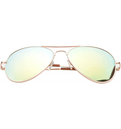 Aviator 'Berkeley' Aviator Fashion Sunglasses - Gold-green - CK11OJZA30Z $10.45