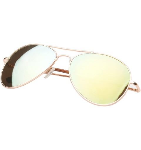 Aviator 'Berkeley' Aviator Fashion Sunglasses - Gold-green - CK11OJZA30Z $10.45