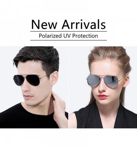 Aviator Polarized Aviator Sunglasses for Men/Women Metal Mens Sunglasses Driving Sun Glasses - Grey Lens/Black Frame - CK18LG...