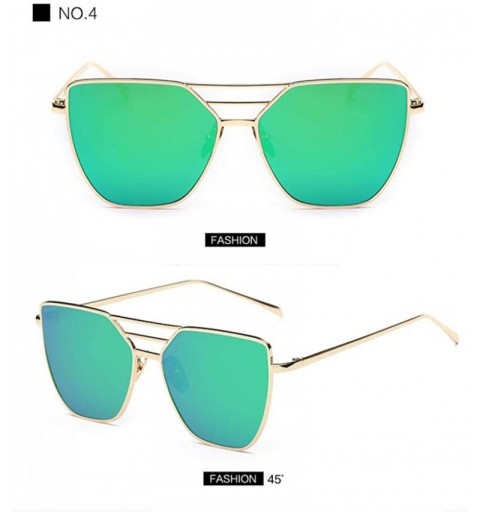 Aviator Luxury Sunglasses Women Brand Desinger Metal Mirror Sun Glasses For Women 1 - 4 - CI18XE9WKZ3 $7.58