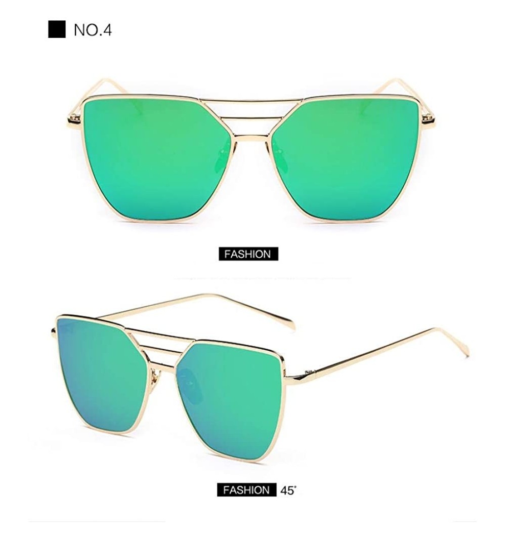 Aviator Luxury Sunglasses Women Brand Desinger Metal Mirror Sun Glasses For Women 1 - 4 - CI18XE9WKZ3 $22.50