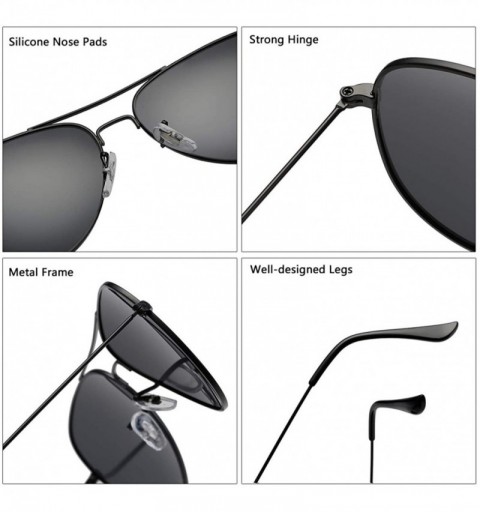 Aviator Polarized Aviator Sunglasses for Men/Women Metal Mens Sunglasses Driving Sun Glasses - Grey Lens/Black Frame - CK18LG...