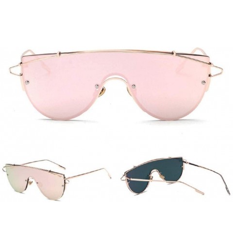 Rimless Fashion Luxury Aviator Rimless Sunglasses Metal Frame - C - CE18R8530YX $7.91