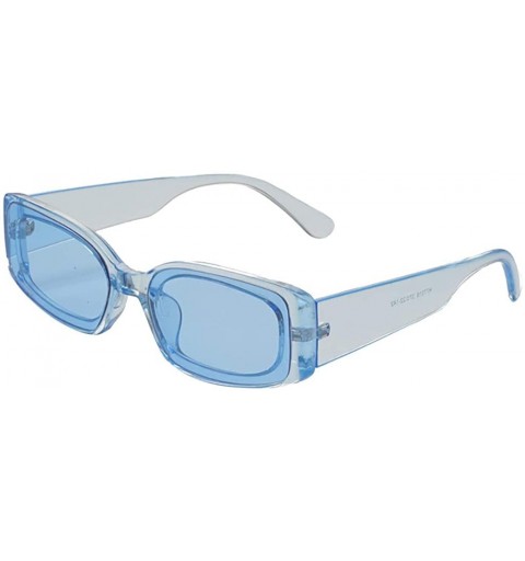 Wrap Women Men Vintage Eye Sunglasses Retro Eyewear Fashion Radiation Protection Blue - CX18QIOQSIH $24.35