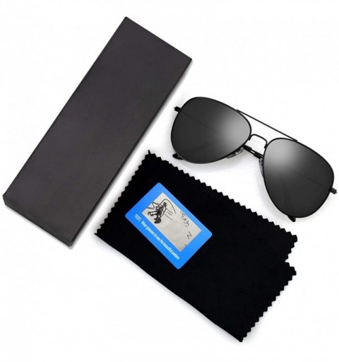 Aviator Polarized Aviator Sunglasses for Men/Women Metal Mens Sunglasses Driving Sun Glasses - Grey Lens/Black Frame - CK18LG...