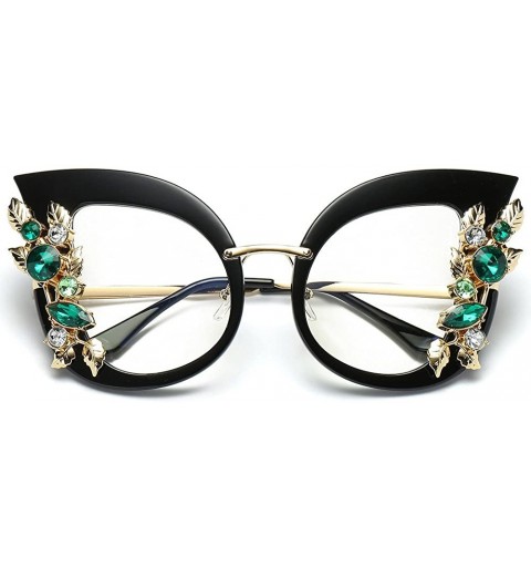 Oval Bohemian Womens Fashion Artificial Diamond Cat Ear Metal Frame Brand Classic Sunglasses - Multicolor-d - CB18T6CT2T2 $15.94