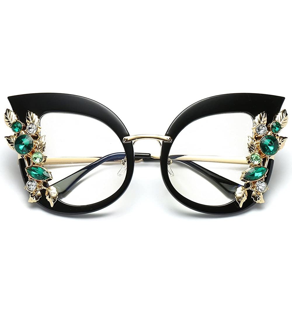 Oval Bohemian Womens Fashion Artificial Diamond Cat Ear Metal Frame Brand Classic Sunglasses - Multicolor-d - CB18T6CT2T2 $8.45