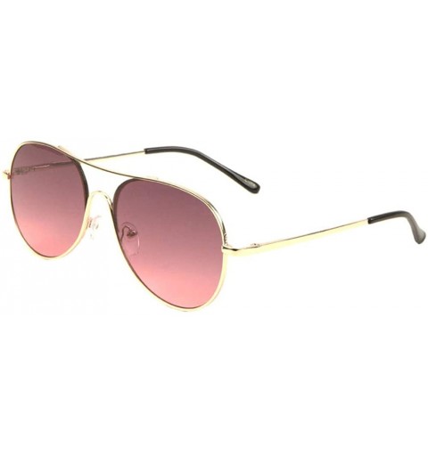 Aviator Round One Piece Thin Frame Aviator Sunglasses - Red - C9197MNGNTW $16.67