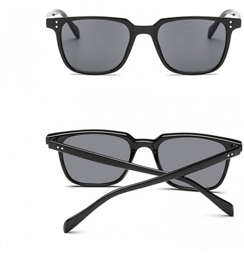 Square Square Sunglasses Men Women Retroed Driving Sun Glasses Classic Shades Trendy Eyewear UV400 - P7 Black Blackgrey - CM1...