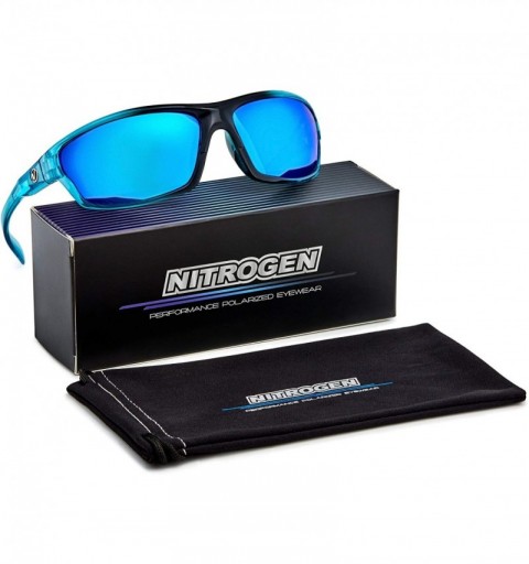 Wrap Polarized Wrap Around Sport Sunglasses - Crystal Electric Blue - Revo Ice Blue - CJ196R43234 $13.28