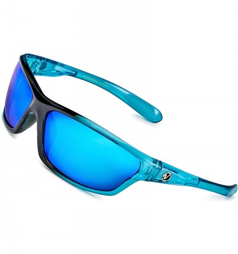 Wrap Polarized Wrap Around Sport Sunglasses - Crystal Electric Blue - Revo Ice Blue - CJ196R43234 $13.28