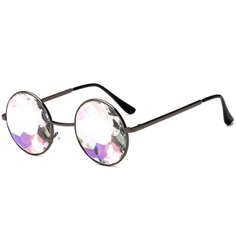 Round Kaleidoscope Vintage Round Glasses - Gray - CQ18UQGGEWI $14.84
