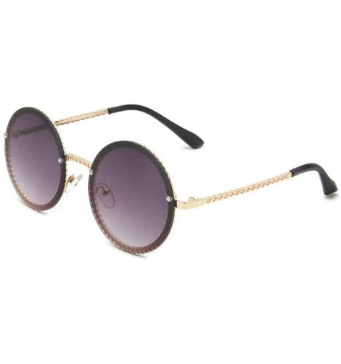 Round New modern retro round rope design trend street shooting ocean piece sunglasses - Grey - C818LXTXUET $12.06