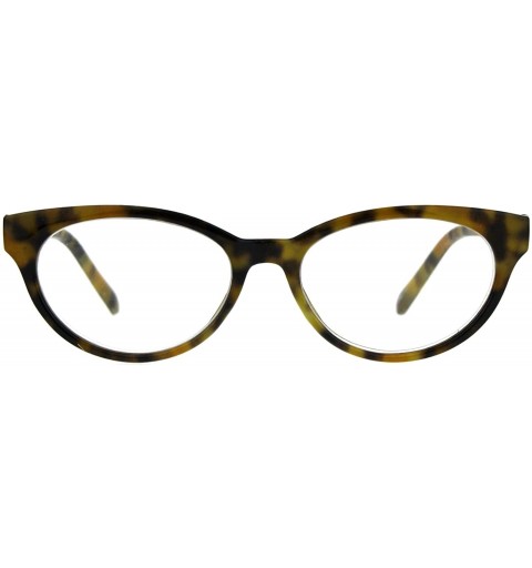 Oval Womens Narrow Oval Cat Eye Marble Texture Plastic Reading Glasses - Orange Brown - CH180ZG3TSQ $11.16