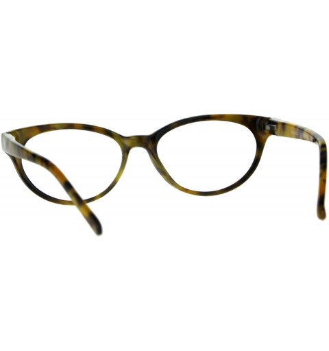 Oval Womens Narrow Oval Cat Eye Marble Texture Plastic Reading Glasses - Orange Brown - CH180ZG3TSQ $11.16
