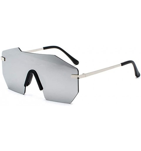 Oversized Men's Sunglasses Big Frame Trendy Sun Glasses Frameless UV400 Eyewear - C5-mercury Lens - C618X54K8UT $22.47